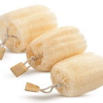 Natural Raw Loofah Piece with Rope