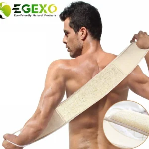 Natural Loofah Back Scrubber Belt - Exfoliating Body Sponge