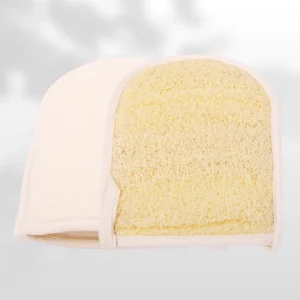 Natural Loofah Exfoliating Glove3 Natural Loofah Exfoliating Glove bulk wholesale order showing stacked units in shipping carton for e-commerce retailers and spa distributors
