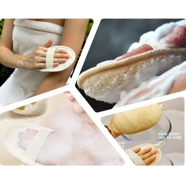 Natural Oval Body Loofah Sponge | Egyptian Exfoliating Bath Scrubber | EGEXO