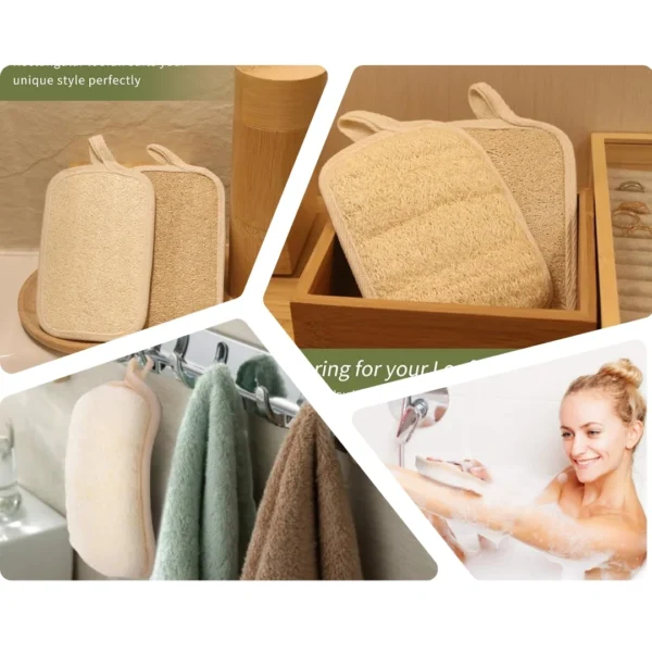 Natural Rectangle Body Loofah Sponge | Egyptian Exfoliating Bath Scrubber | EGEXO