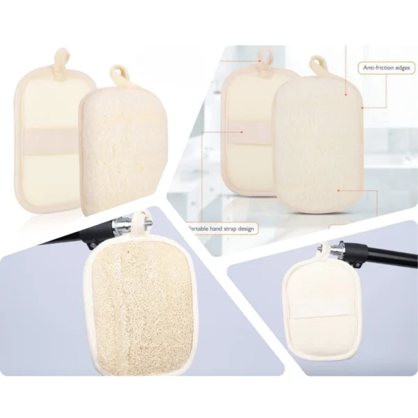 Natural Rectangle Body Loofah Sponge | Egyptian Exfoliating Bath Scrubber | EGEXO