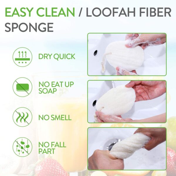 Natural Oval Kitchen Loofah Pad Scrubber - Image 8