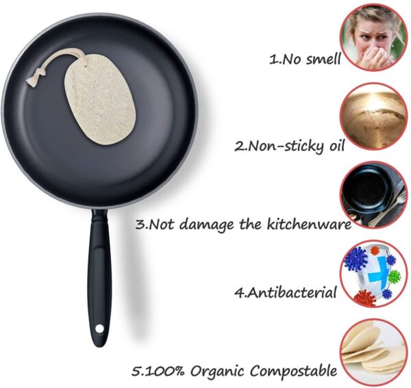 Natural Oval Kitchen Loofah Pad Scrubber - Image 5