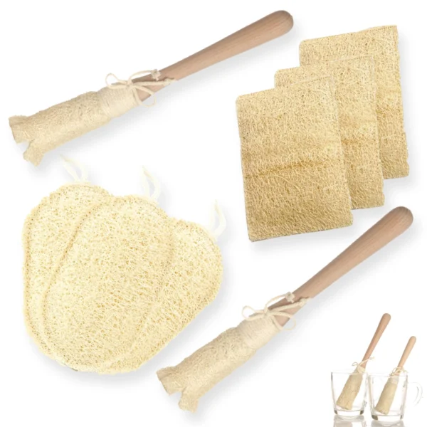 Egyptian Natural Eco Kitchen Loofah Set For Cleaning - EGEXO