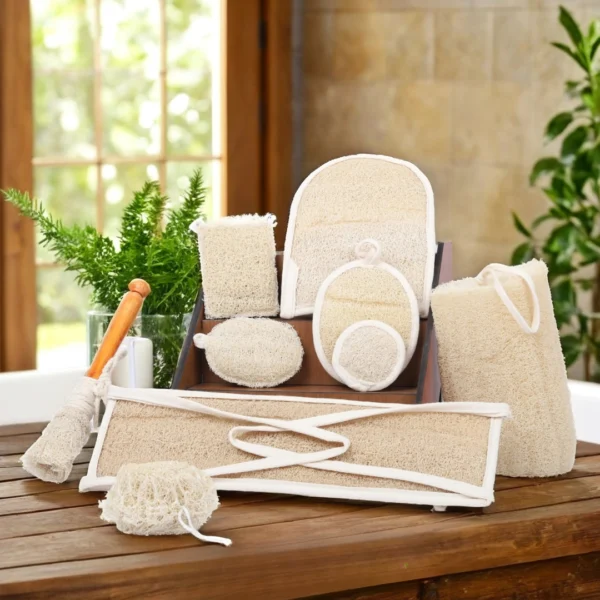 Family Natural Loofah Complete Set - Eco-Friendly Home & Body Care Bundle