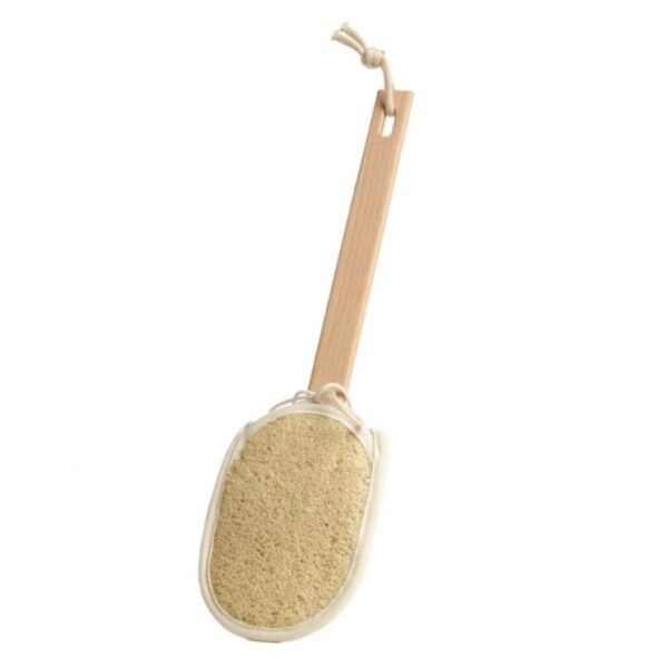 Premium Egyptian Loofah Back Scrubber Stick | Dual-Sided Cotton Towel | EGEXO