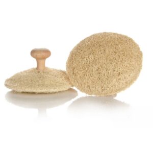 Home page 4 Round Wooden Handle Pet Loofah Scrubber 10x10cm | Professional Pet Grooming | EGEXO