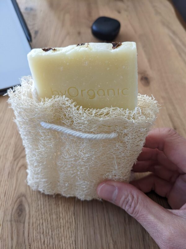 Natural Loofah Soap Bag with Rope