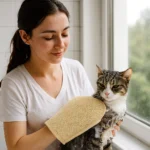 Natürlicher Luffa-Pflegehandschuh für Haustiere, doppelseitiger Peelinghandschuh 2