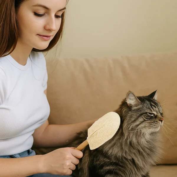 Double-Sided Pet Loofah Bathing Stick 13x17cm | Natural Grooming Wand | EGEXO