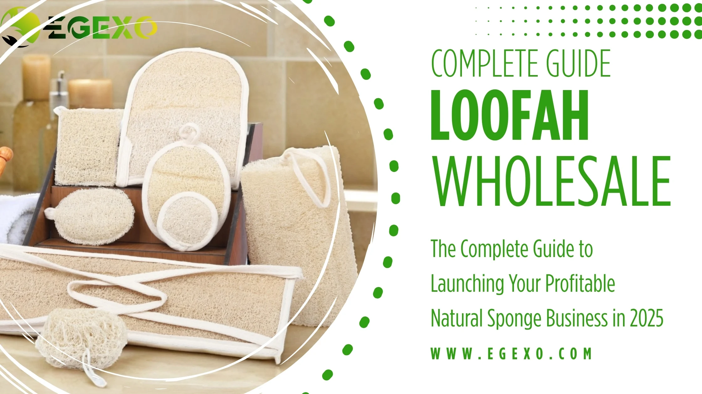 Natural Egyptian loofah wholesale sponges displayed for wholesale distribution showing premium quality and texture
