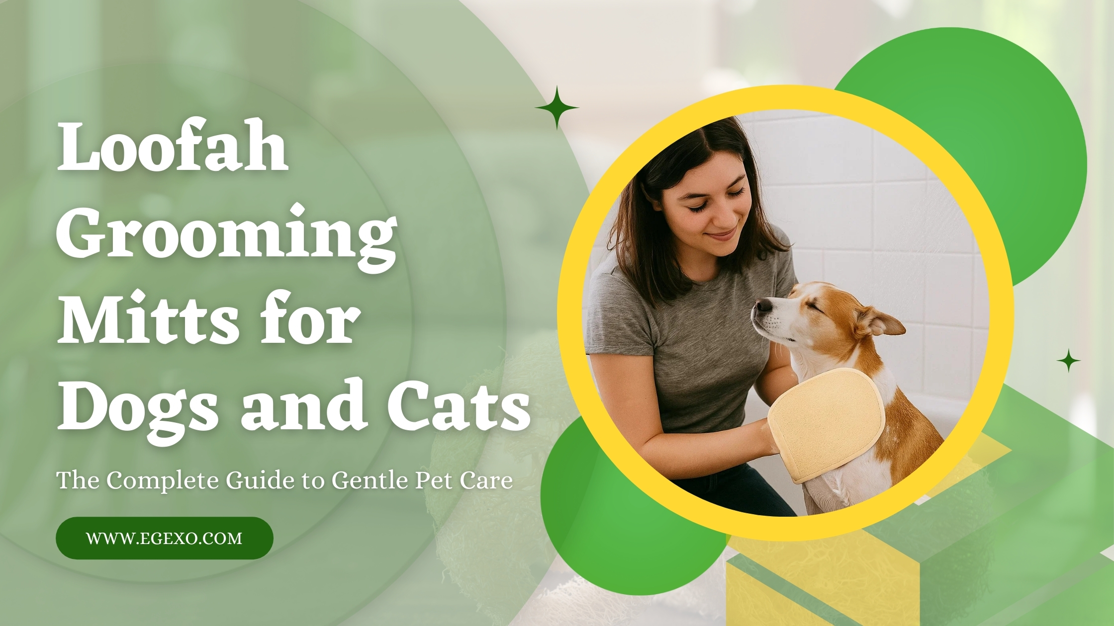 Loofah Grooming Mitts for Dogs and Cats Gentle Pet Care 2026 Egexo