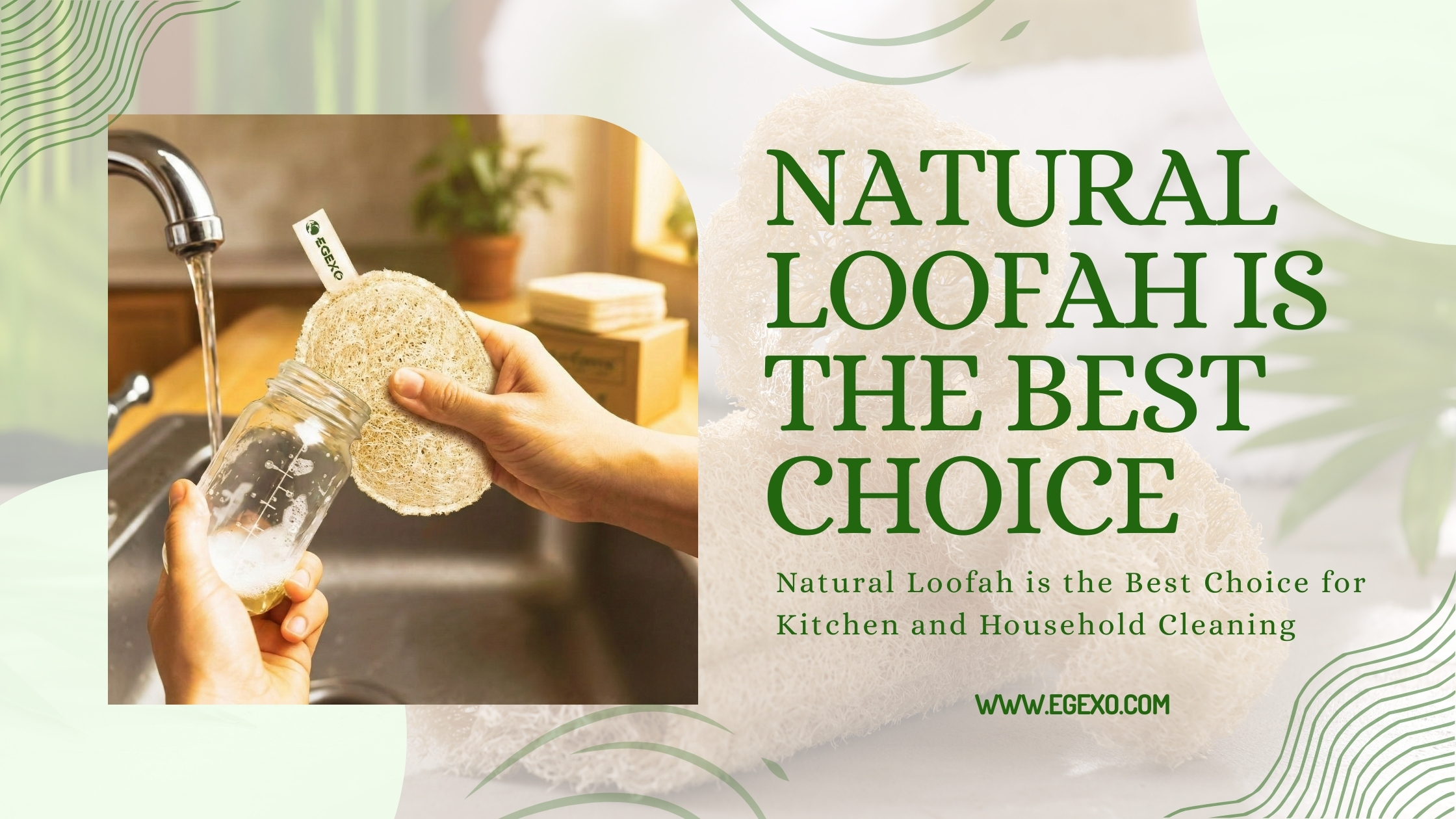 Natural Loofah Best Choice for Kitchen Household Cleaning Egexo