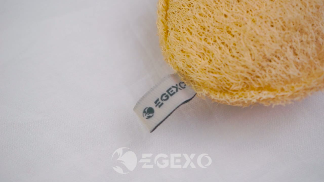 Video über einen natürlichen runden Küchenschwamm aus Luffa
